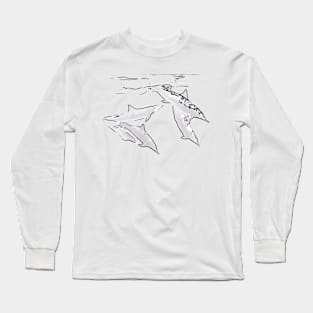 NAKARI : Banc de dauphins gris Long Sleeve T-Shirt